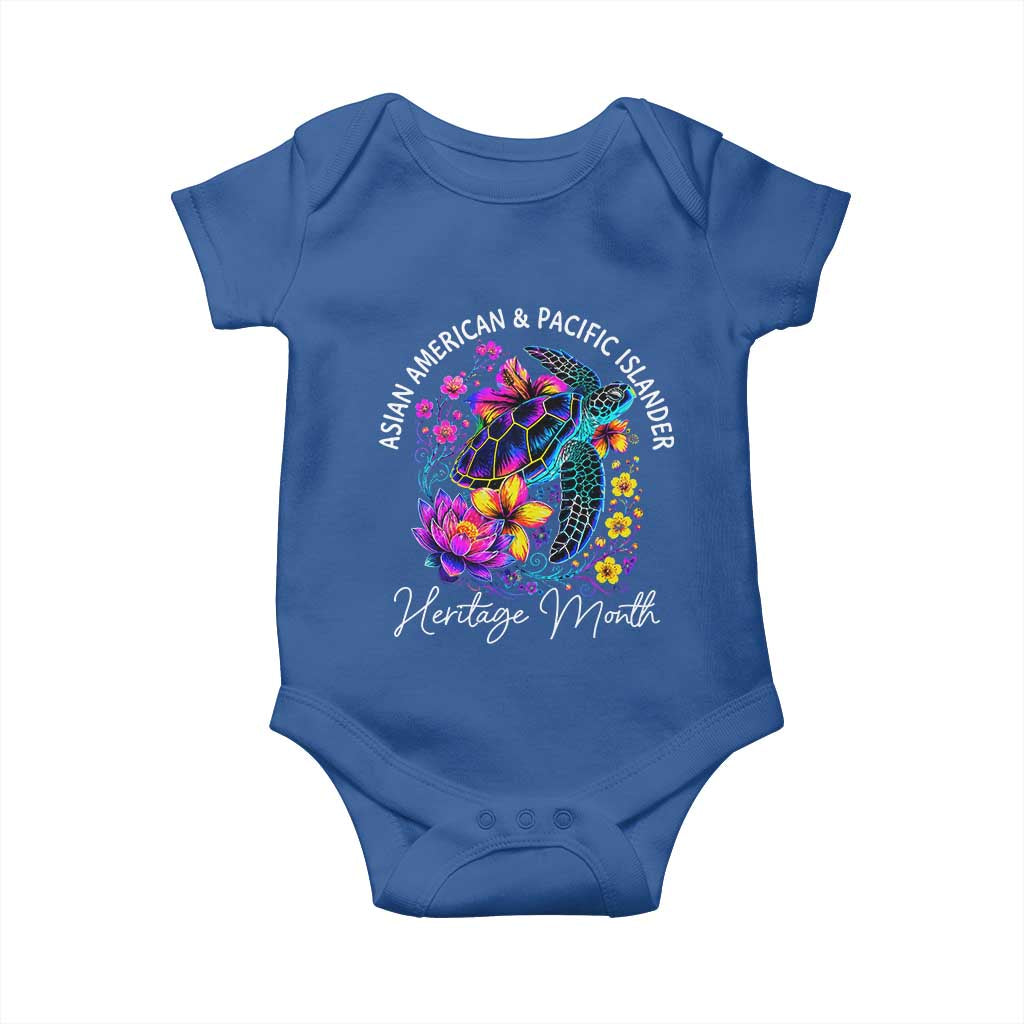 AAPI Asian American and Pacific Islander Heritage Month Baby Onesie Floral Sea Turtle