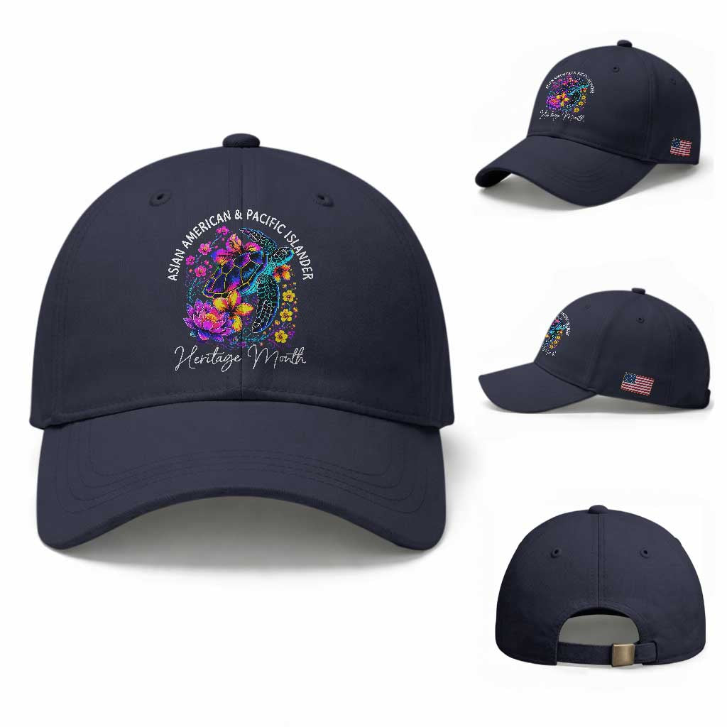 AAPI Asian American and Pacific Islander Heritage Month Baseball Cap Floral Sea Turtle