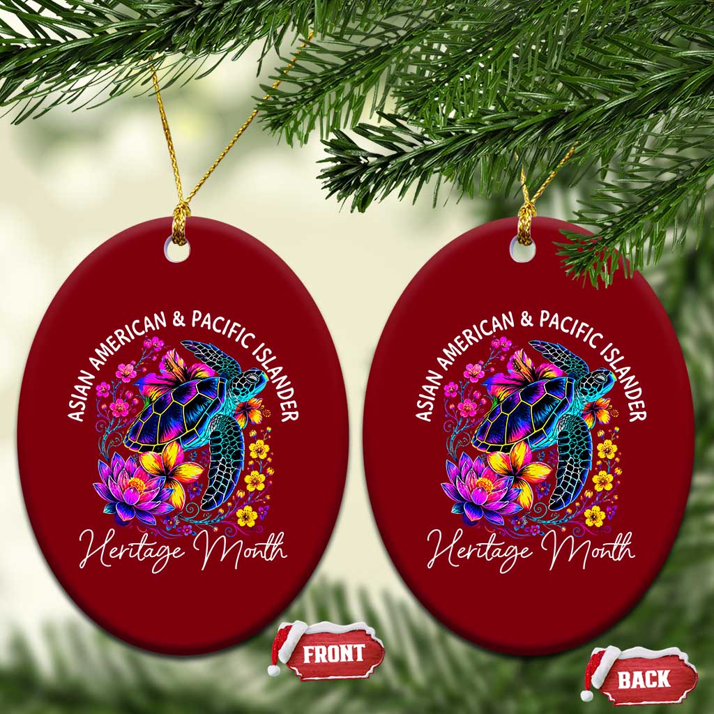 AAPI Asian American and Pacific Islander Heritage Month Ceramic Ornament Floral Sea Turtle