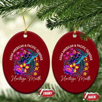 AAPI Asian American and Pacific Islander Heritage Month Ceramic Ornament Floral Sea Turtle