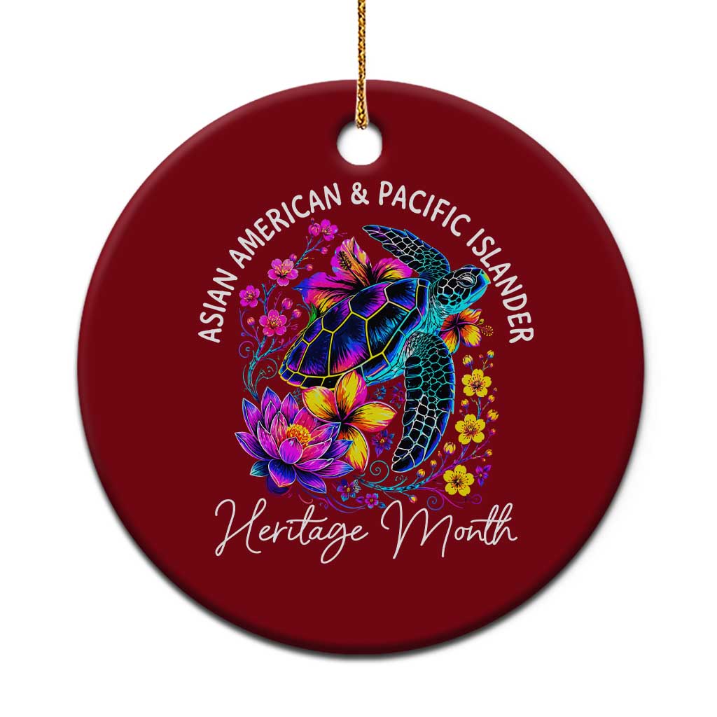 AAPI Asian American and Pacific Islander Heritage Month Ceramic Ornament Floral Sea Turtle