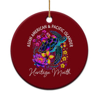 AAPI Asian American and Pacific Islander Heritage Month Ceramic Ornament Floral Sea Turtle