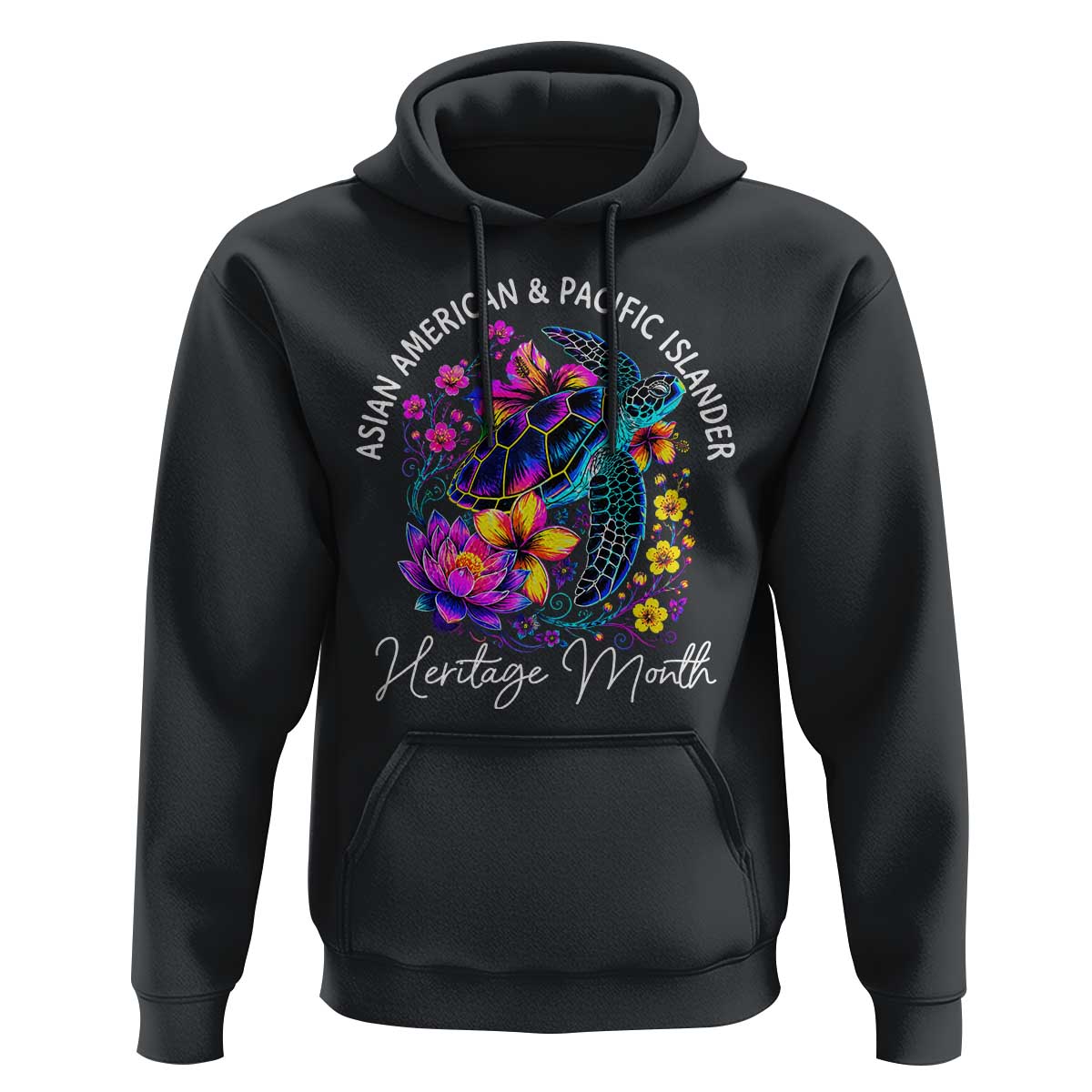 AAPI Asian American and Pacific Islander Heritage Month Hoodie Floral Sea Turtle