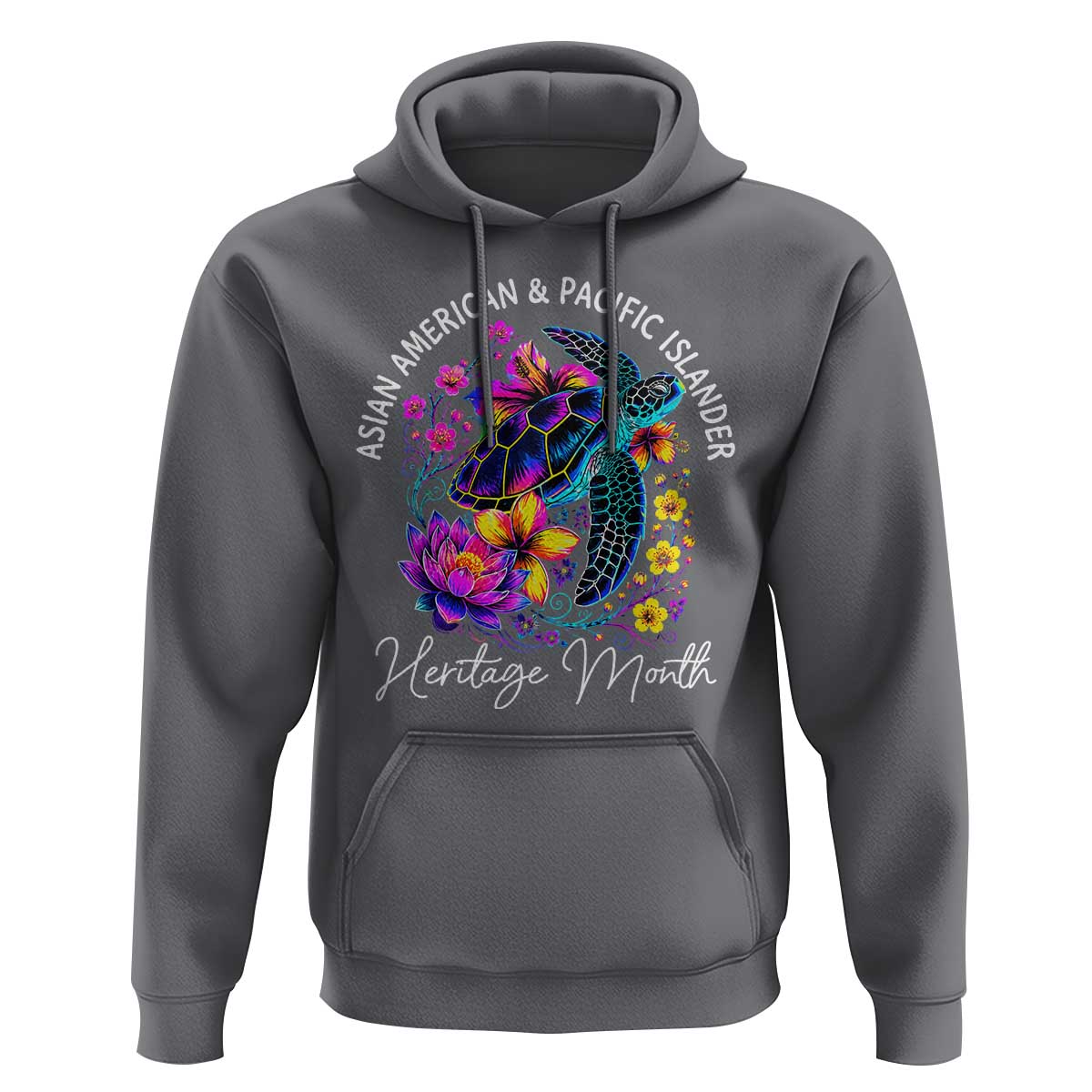 AAPI Asian American and Pacific Islander Heritage Month Hoodie Floral Sea Turtle