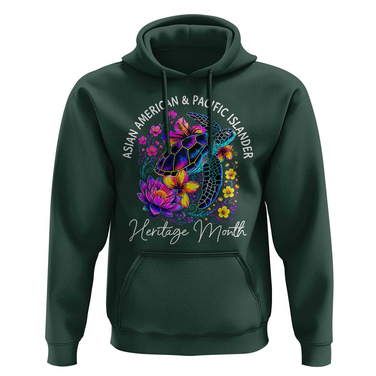 AAPI Asian American and Pacific Islander Heritage Month Hoodie Floral Sea Turtle