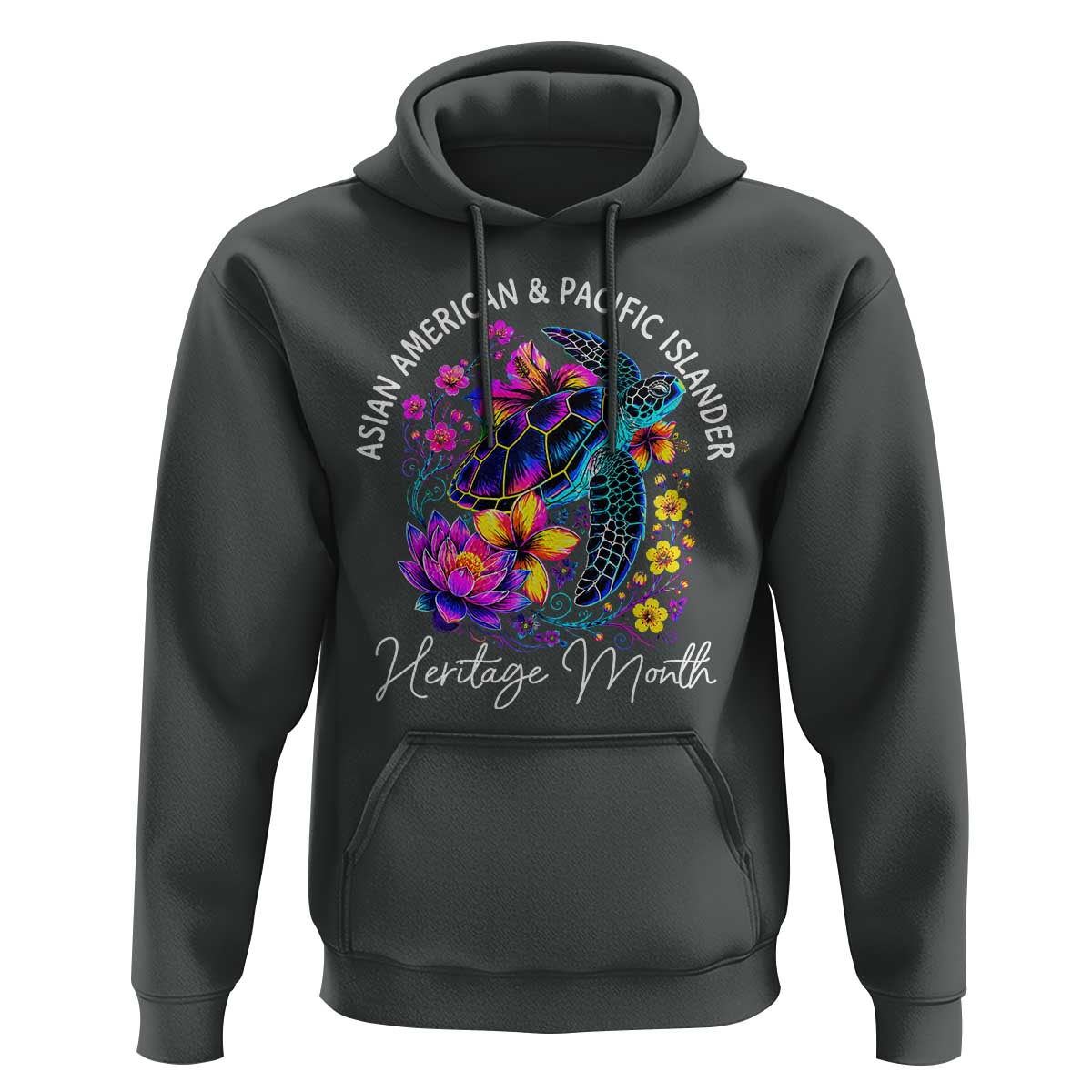 AAPI Asian American and Pacific Islander Heritage Month Hoodie Floral Sea Turtle
