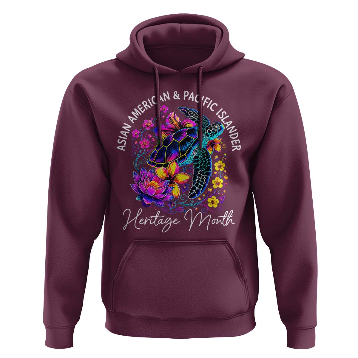 AAPI Asian American and Pacific Islander Heritage Month Hoodie Floral Sea Turtle