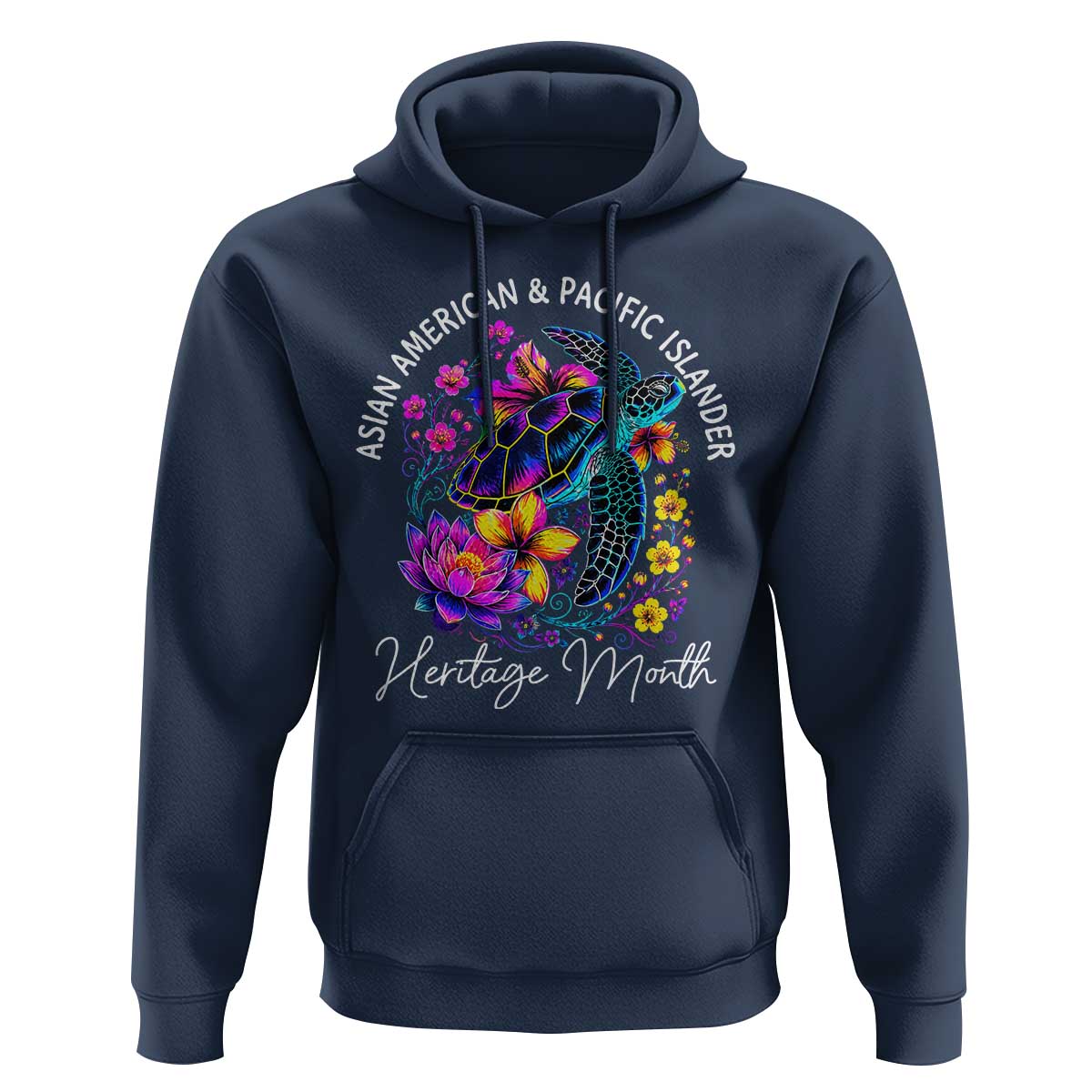 AAPI Asian American and Pacific Islander Heritage Month Hoodie Floral Sea Turtle
