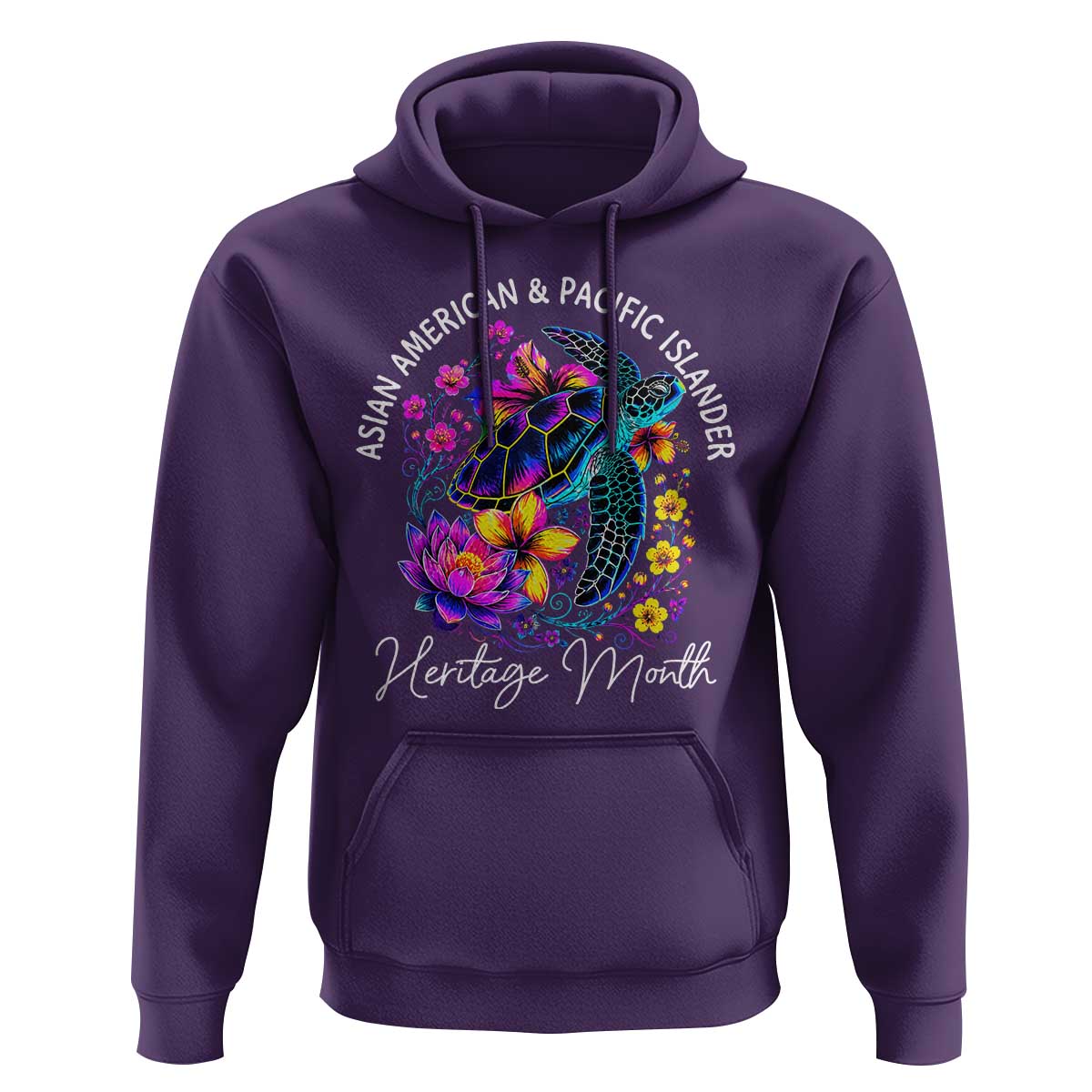 AAPI Asian American and Pacific Islander Heritage Month Hoodie Floral Sea Turtle