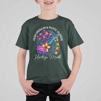 AAPI Asian American and Pacific Islander Heritage Month T Shirt For Kid Floral Sea Turtle
