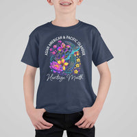 AAPI Asian American and Pacific Islander Heritage Month T Shirt For Kid Floral Sea Turtle