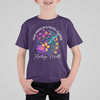 AAPI Asian American and Pacific Islander Heritage Month T Shirt For Kid Floral Sea Turtle