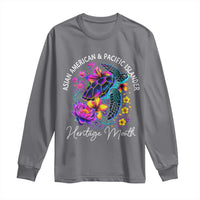 AAPI Asian American and Pacific Islander Heritage Month Long Sleeve Shirt Floral Sea Turtle