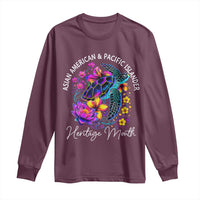 AAPI Asian American and Pacific Islander Heritage Month Long Sleeve Shirt Floral Sea Turtle