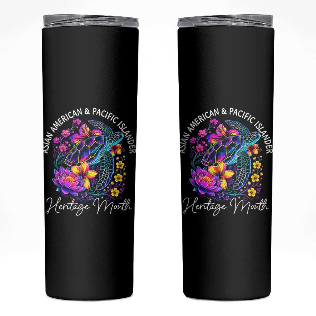 AAPI Asian American and Pacific Islander Heritage Month Skinny Tumbler Floral Sea Turtle