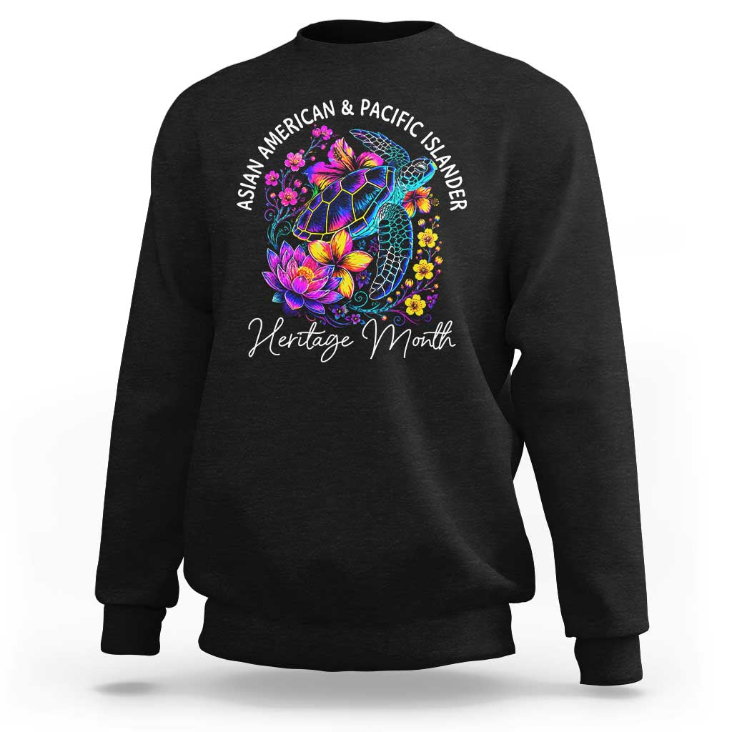 AAPI Asian American and Pacific Islander Heritage Month Sweatshirt Floral Sea Turtle