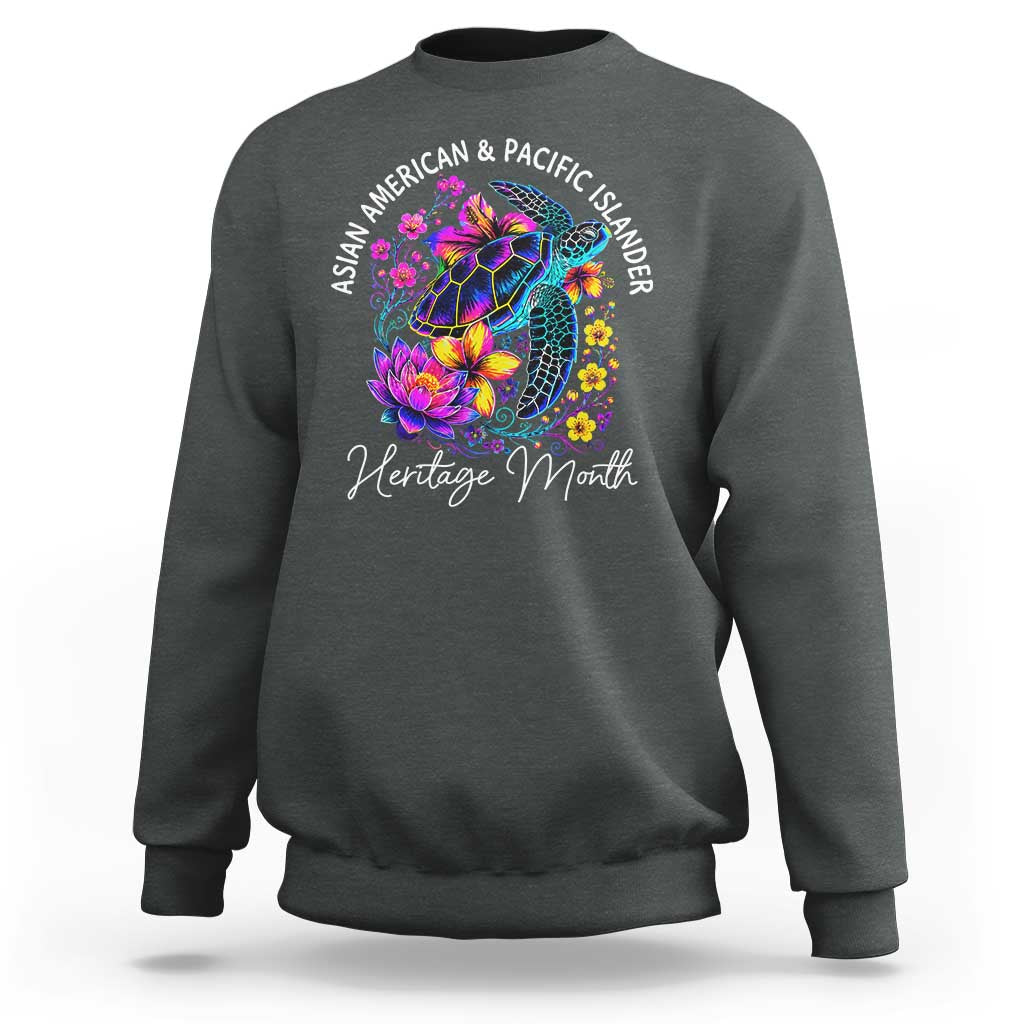 AAPI Asian American and Pacific Islander Heritage Month Sweatshirt Floral Sea Turtle