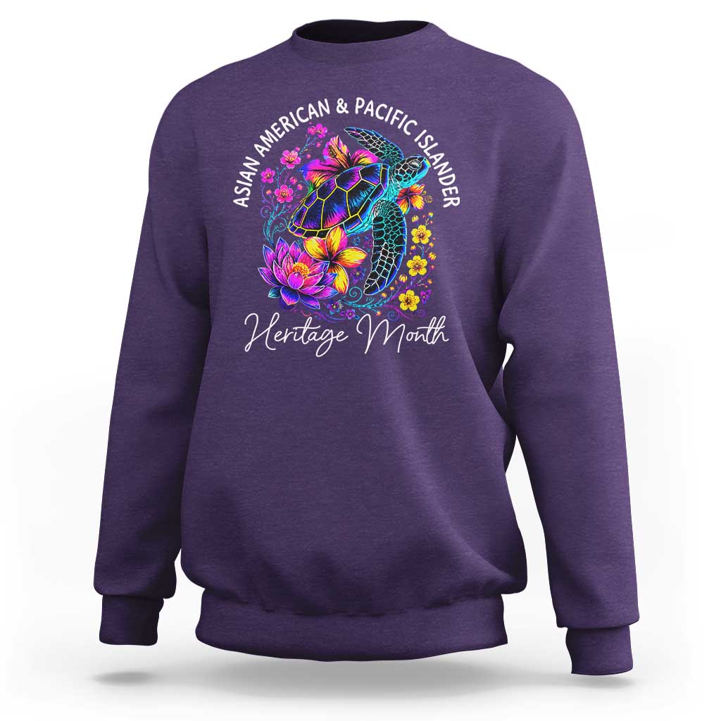 AAPI Asian American and Pacific Islander Heritage Month Sweatshirt Floral Sea Turtle