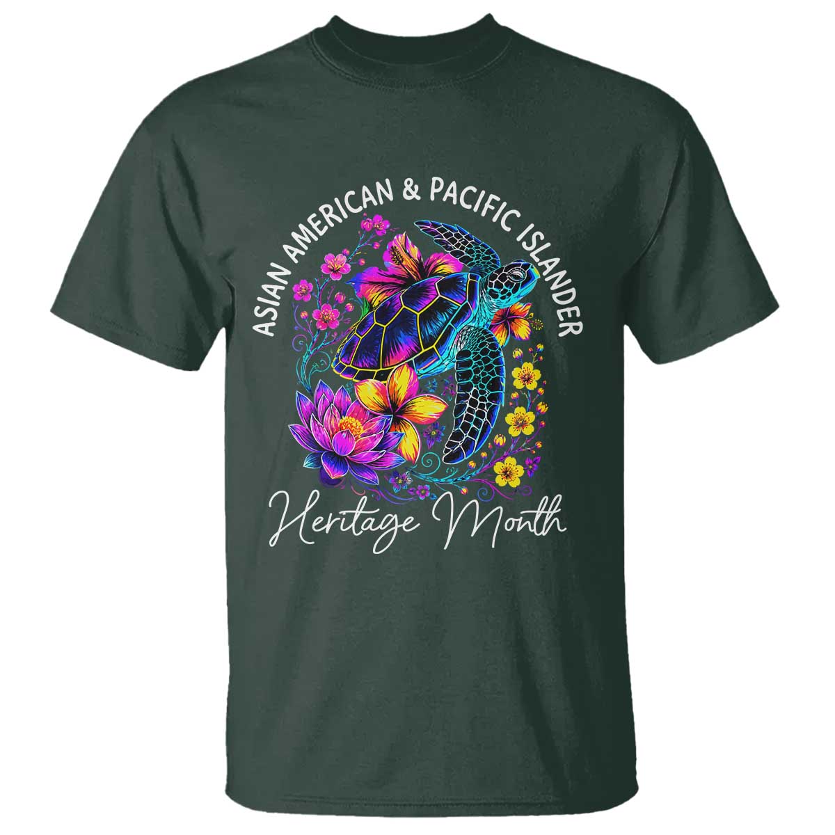 AAPI Asian American and Pacific Islander Heritage Month T Shirt Floral Sea Turtle