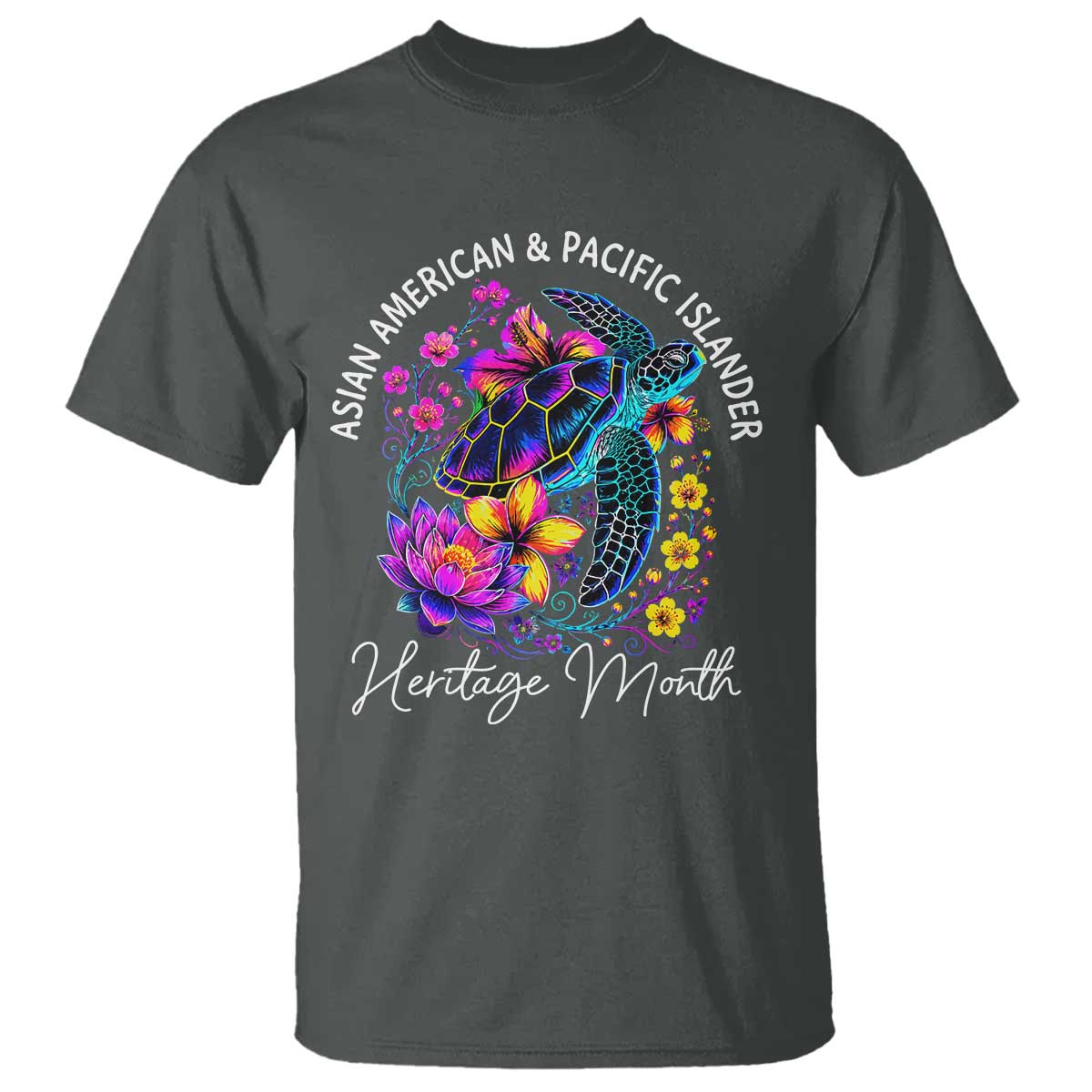 AAPI Asian American and Pacific Islander Heritage Month T Shirt Floral Sea Turtle
