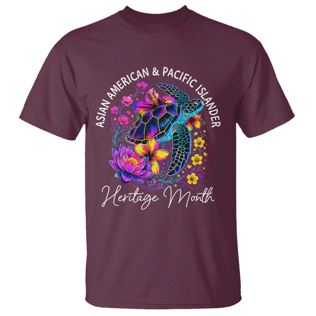AAPI Asian American and Pacific Islander Heritage Month T Shirt Floral Sea Turtle