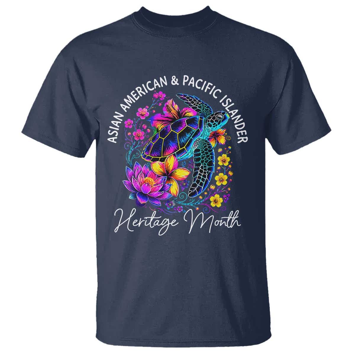AAPI Asian American and Pacific Islander Heritage Month T Shirt Floral Sea Turtle