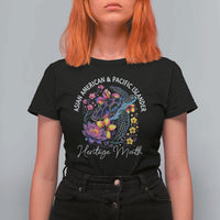 AAPI Asian American and Pacific Islander Heritage Month T Shirt For Women Floral Sea Turtle