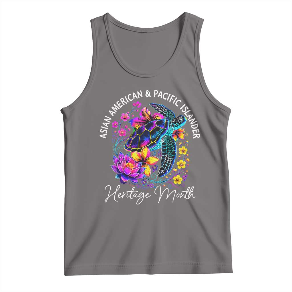 AAPI Asian American and Pacific Islander Heritage Month Tank Top Floral Sea Turtle