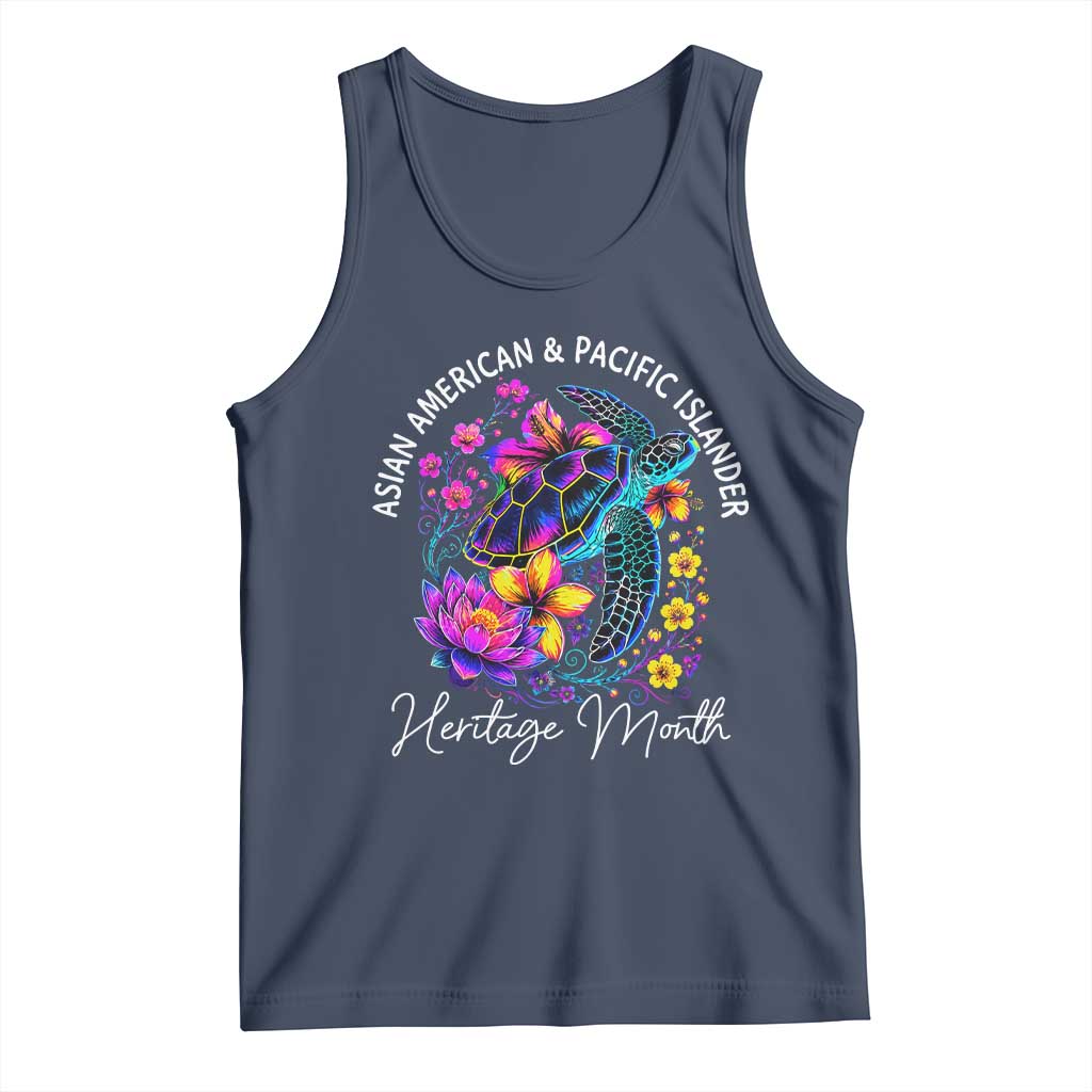 AAPI Asian American and Pacific Islander Heritage Month Tank Top Floral Sea Turtle