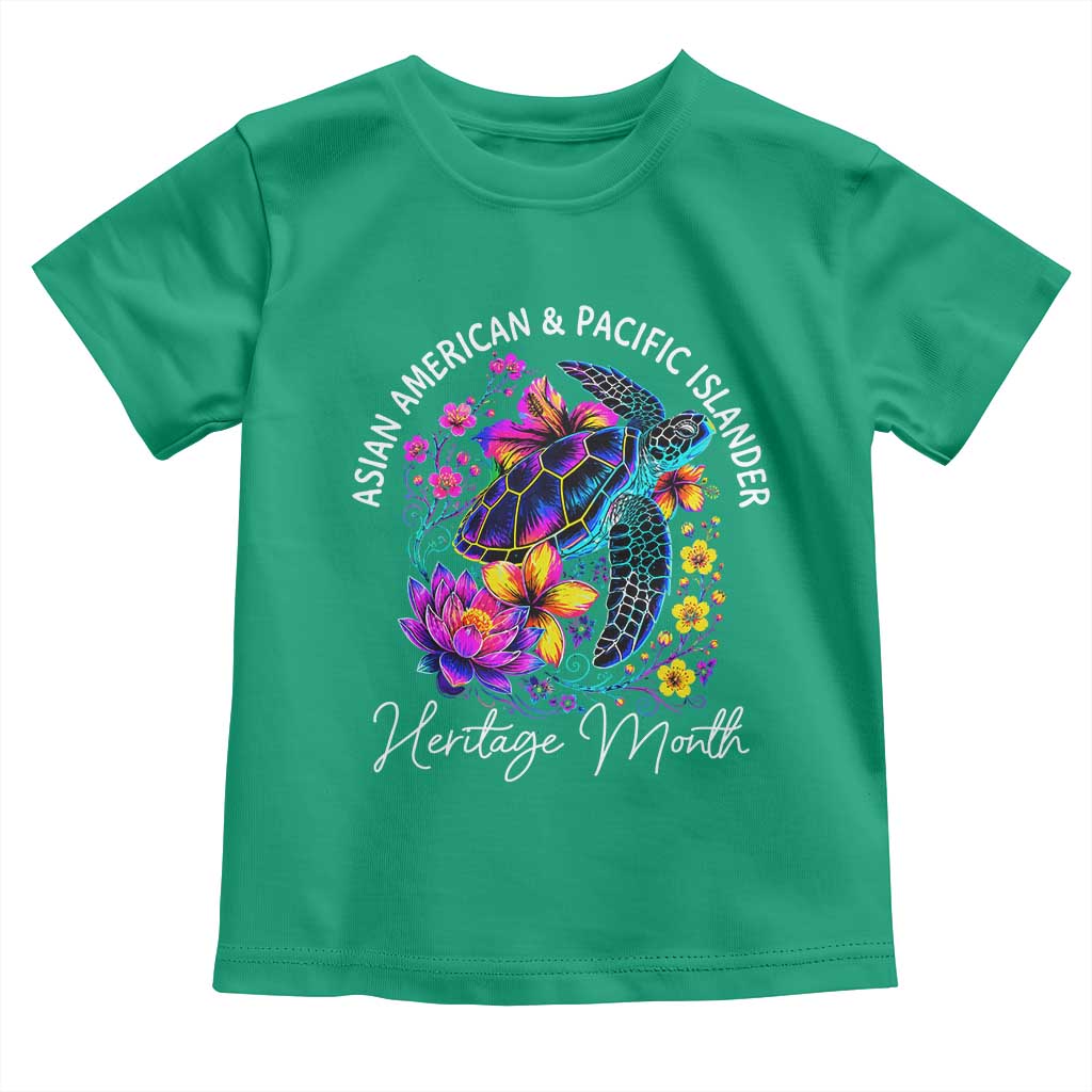 AAPI Asian American and Pacific Islander Heritage Month Toddler T Shirt Floral Sea Turtle