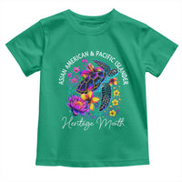 AAPI Asian American and Pacific Islander Heritage Month Toddler T Shirt Floral Sea Turtle