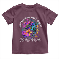 AAPI Asian American and Pacific Islander Heritage Month Toddler T Shirt Floral Sea Turtle