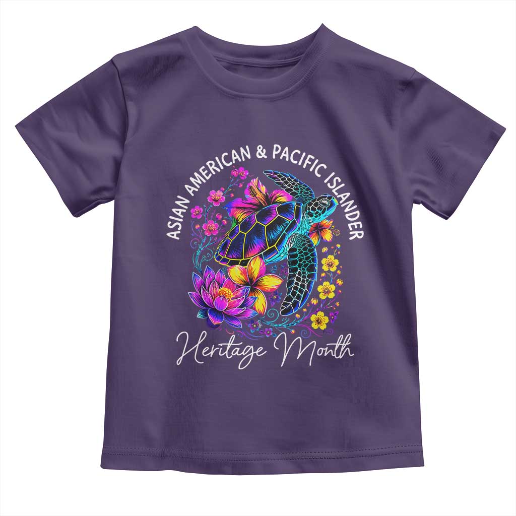 AAPI Asian American and Pacific Islander Heritage Month Toddler T Shirt Floral Sea Turtle