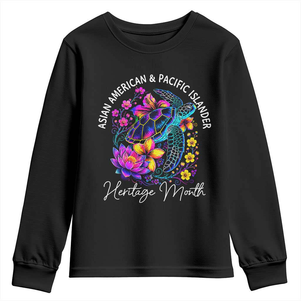 AAPI Asian American and Pacific Islander Heritage Month Youth Sweatshirt Floral Sea Turtle