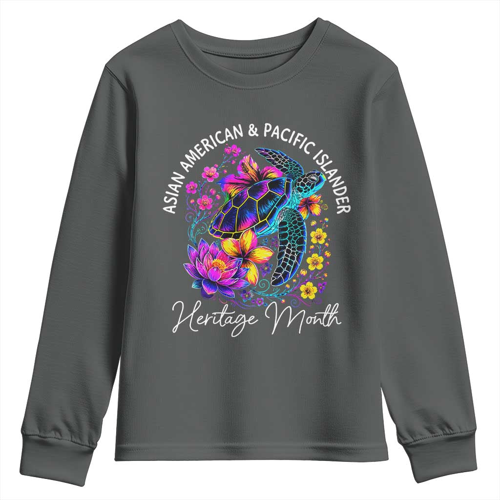 AAPI Asian American and Pacific Islander Heritage Month Youth Sweatshirt Floral Sea Turtle