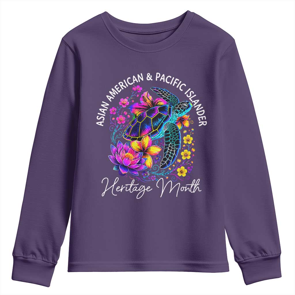 AAPI Asian American and Pacific Islander Heritage Month Youth Sweatshirt Floral Sea Turtle