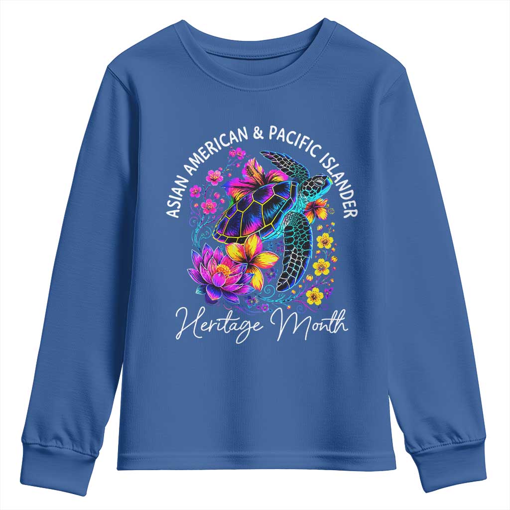 AAPI Asian American and Pacific Islander Heritage Month Youth Sweatshirt Floral Sea Turtle