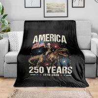 America 250 Years George Washington Riding Tyrannosaurus Rex Throw Blanket