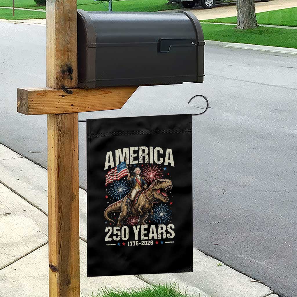 America 250 Years George Washington Riding Tyrannosaurus Rex Garden Flag