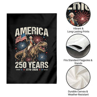 America 250 Years George Washington Riding Tyrannosaurus Rex Garden Flag