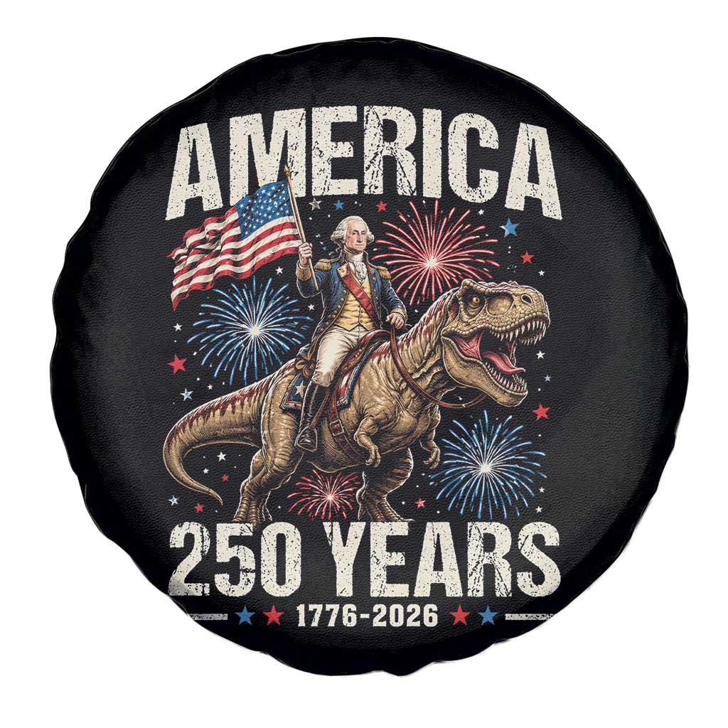 America 250 Years George Washington Riding Tyrannosaurus Rex Spare Tire Cover