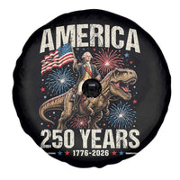 America 250 Years George Washington Riding Tyrannosaurus Rex Spare Tire Cover