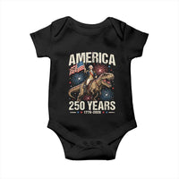 America 250 Years George Washington Riding Tyrannosaurus Rex Baby Onesie