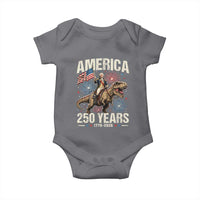 America 250 Years George Washington Riding Tyrannosaurus Rex Baby Onesie