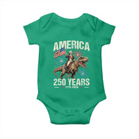 America 250 Years George Washington Riding Tyrannosaurus Rex Baby Onesie