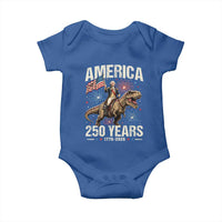 America 250 Years George Washington Riding Tyrannosaurus Rex Baby Onesie