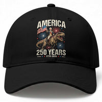 America 250 Years George Washington Riding Tyrannosaurus Rex Baseball Cap