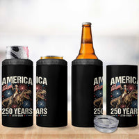 America 250 Years George Washington Riding Tyrannosaurus Rex 4 in 1 Can Cooler Tumbler