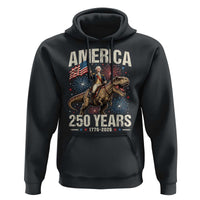 America 250 Years George Washington Riding Tyrannosaurus Rex Hoodie
