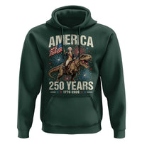 America 250 Years George Washington Riding Tyrannosaurus Rex Hoodie